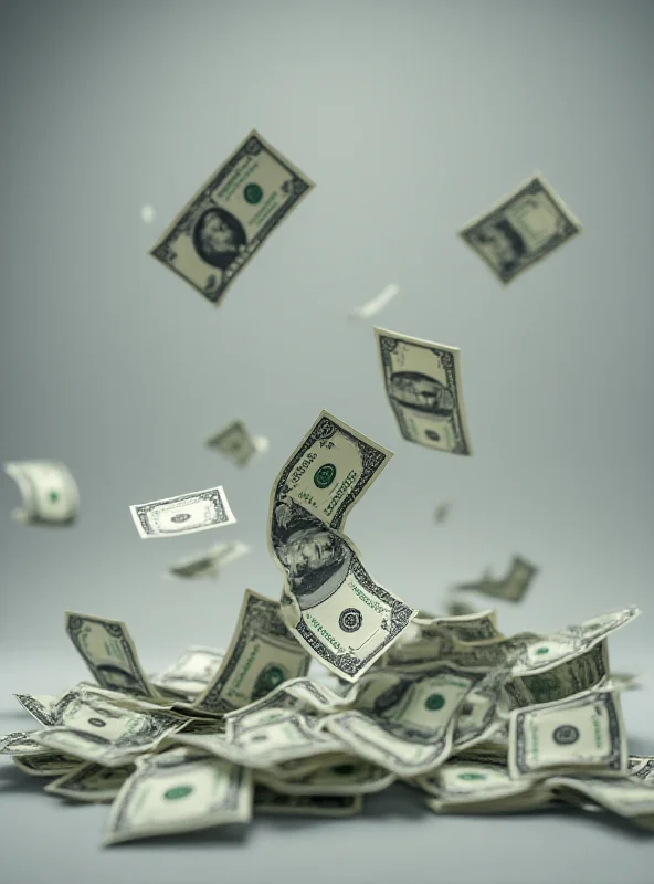 Image of US Dollar bills falling to the ground