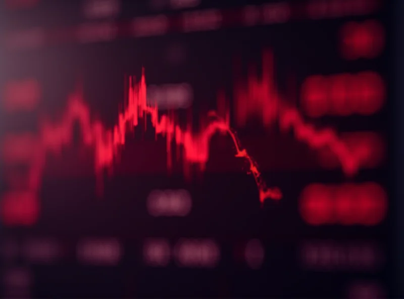 Image of a stock market ticker with downward trending arrows