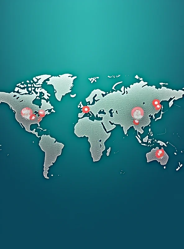 Digital illustration of a world map with financial charts overlaid, showing interconnectedness of global markets.