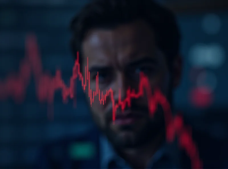 Image of a graph showing a downward trend in the stock market.