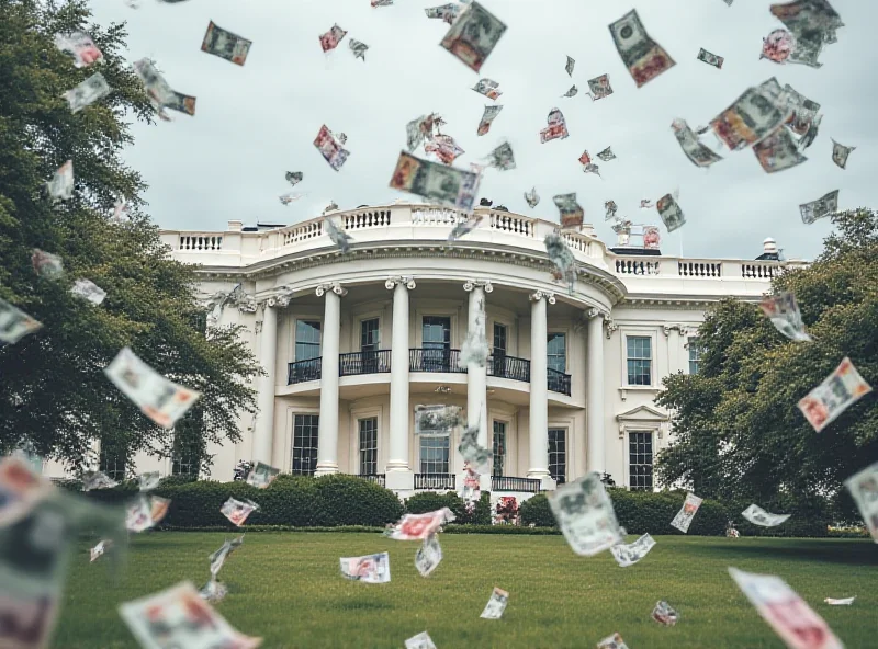 Conceptual image showing the White House surrounded by various international currencies.