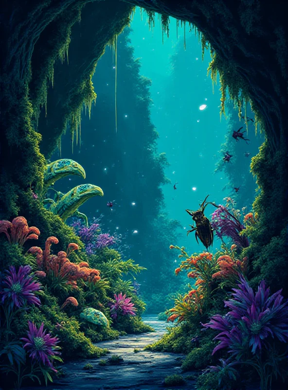 A dramatic artistic rendering of hypothetical Martian life forms in their native environment.