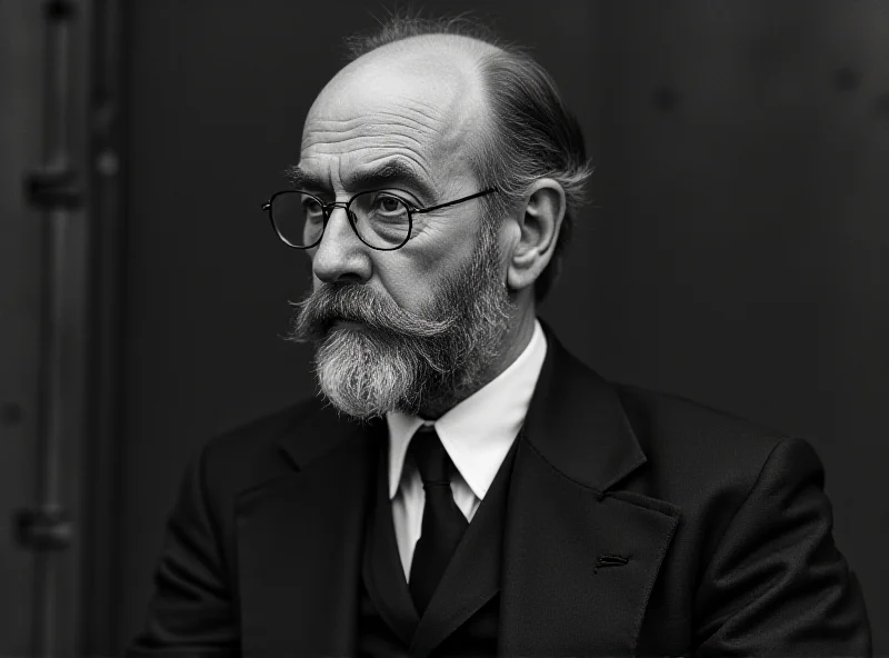 Black and white portrait of a thoughtful-looking Tomáš Masaryk.