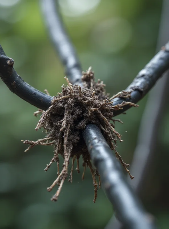 A damaged electrical cable.