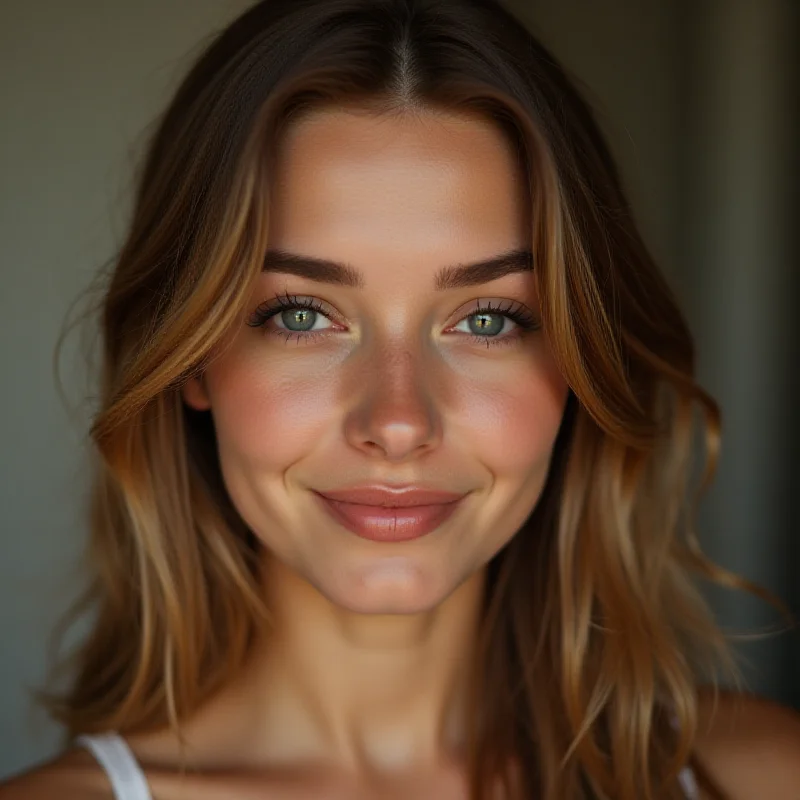 A close-up portrait of Aleksandra S., smiling warmly and looking directly at the camera, with a soft, blurred background.