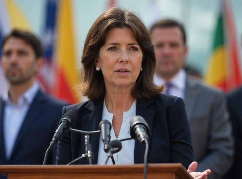 Mayor Matilde Celentano speaking at a press conference