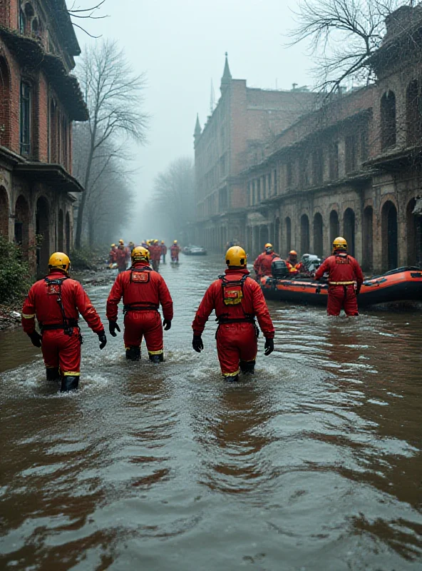 Image of emergency services responding to a flood