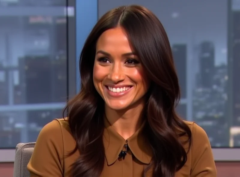 Meghan Markle smiling during an interview