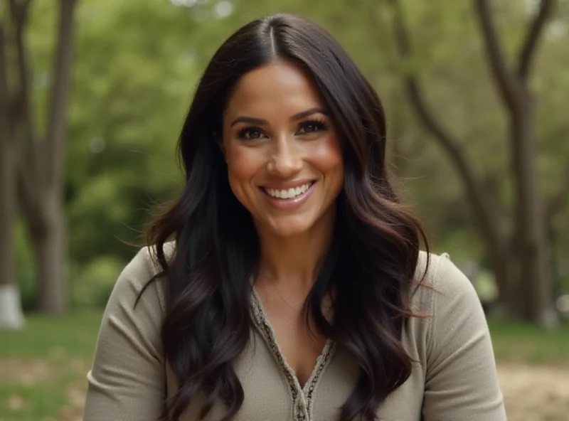 Meghan Markle smiling warmly in a promotional shot for her new Netflix series.