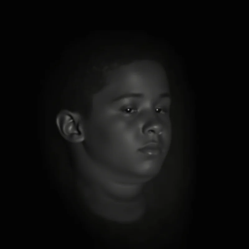 A still from Netflix's 'Unsolved Mysteries' showing a photo of a missing child.