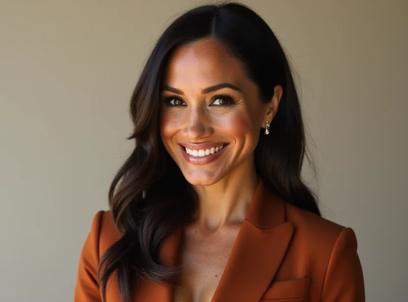 Meghan Markle smiling confidently in a promotional photo.