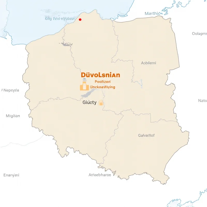 A map highlighting the Pomeranian and West Pomeranian Voivodeships in Poland.