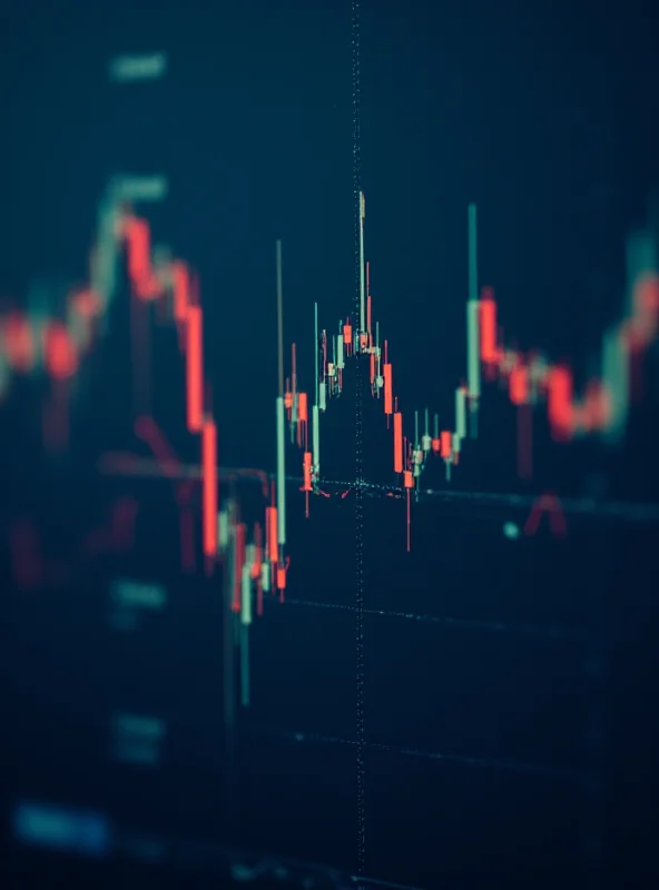 Stock chart showing fluctuating prices with Meta logo overlayed