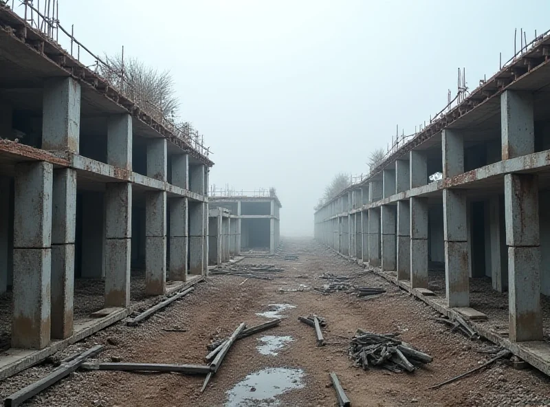 Image of a construction site in Milan, potentially showing building abuse.