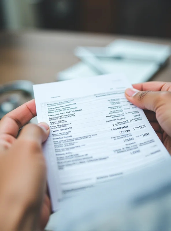 Image of a person looking at a bank statement