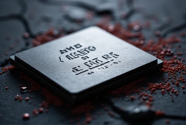 Close up shot of an AMD Ryzen 9 9950X3D processor.