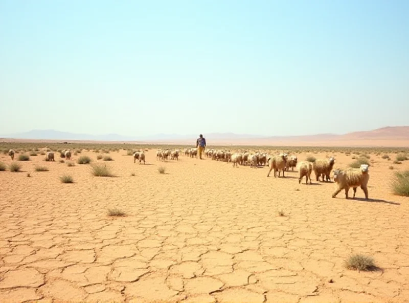 A parched landscape in Morocco, illustrating the severe drought conditions affecting the country.
