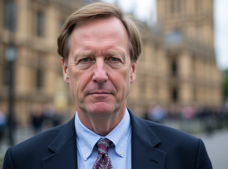 Mike Amesbury standing outside the Houses of Parliament, looking serious.