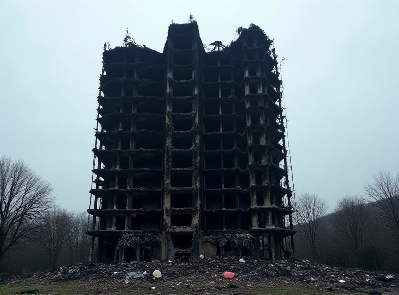 The burned-out Grenfell Tower in London