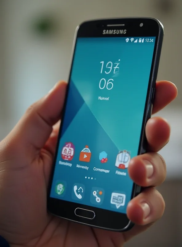 A person using an older Samsung phone with the new software update