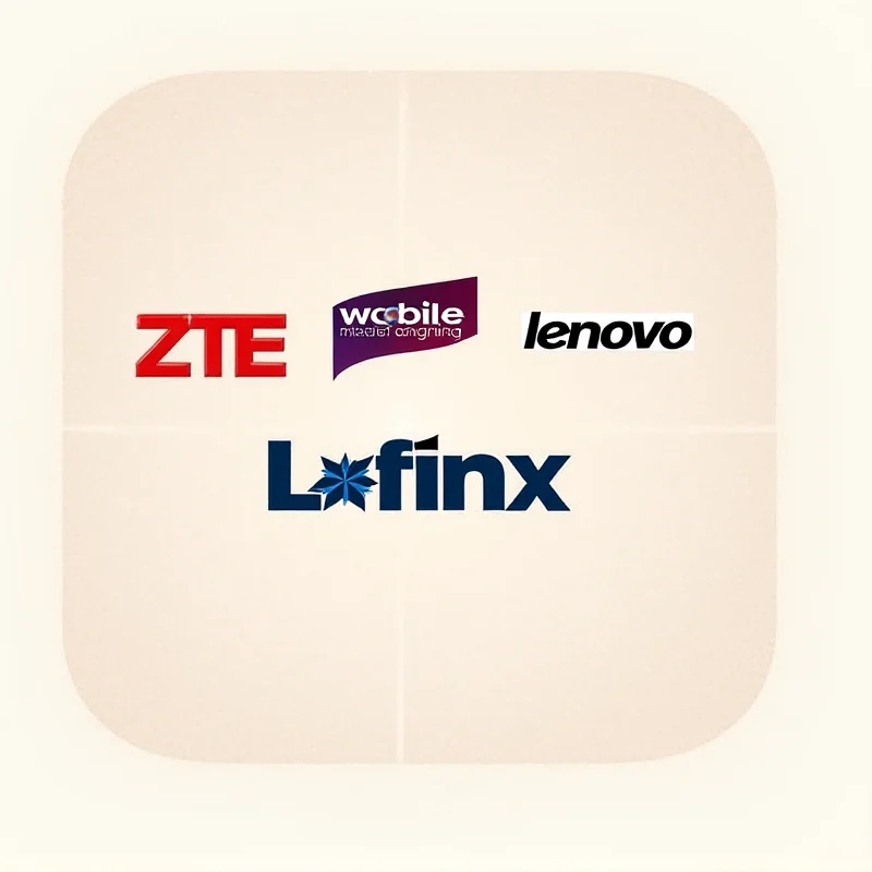 Collage featuring logos of ZTE, Lenovo, and Infinix, along with the Mobile World Congress 2025 logo, symbolizing their collective presence and contributions to the event.