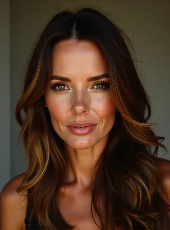 Portrait of Helen Flanagan smiling confidently, addressing the camera directly, showcasing her strength and resilience in the face of online criticism.