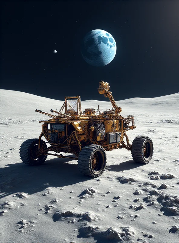 A stylized image of the Intuitive Machines Nova-C lander descending onto the lunar surface.
