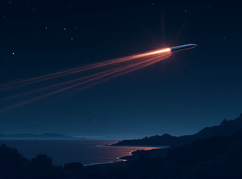 Illustration of a hypersonic missile streaking across the sky, with the UK coastline visible below.