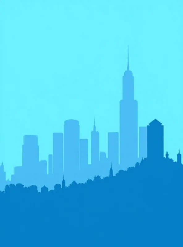 A graphic showing an upward trending line chart representing stock market growth, with silhouettes of skyscrapers in the background, conveying financial success and progress.