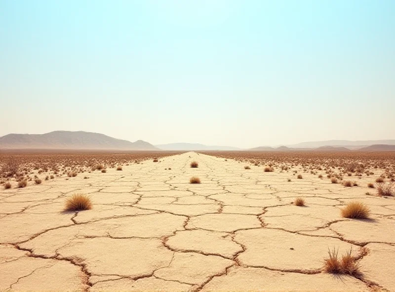 A dry, arid landscape in Morocco, showing the effects of a severe drought.