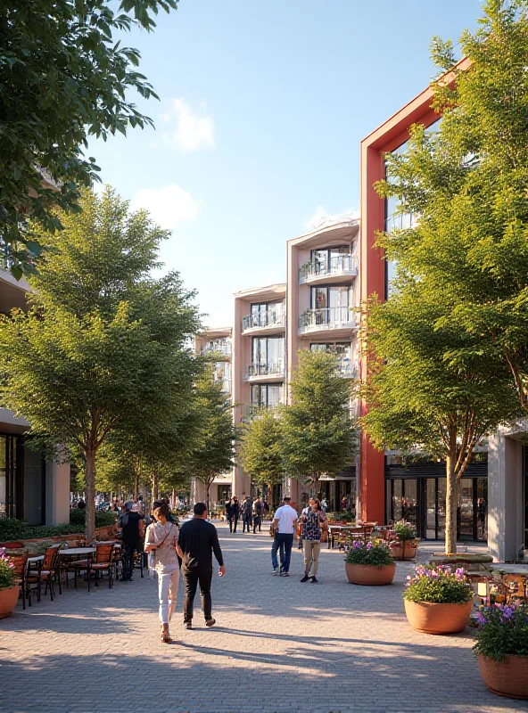 A conceptual image of the Greyfriars regeneration project, showing modern buildings and public spaces.