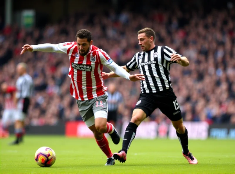 Anthony Gordon in action for Newcastle United, potentially being fouled.