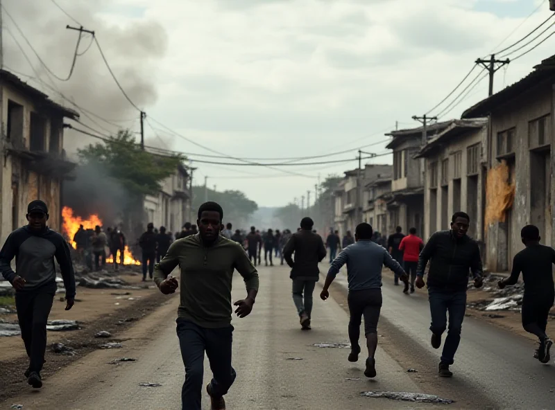 Image of a tense scene in Port-au-Prince, Haiti