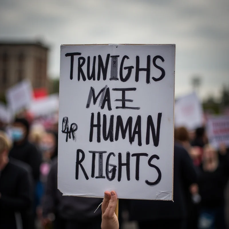 A protest sign supporting transgender rights