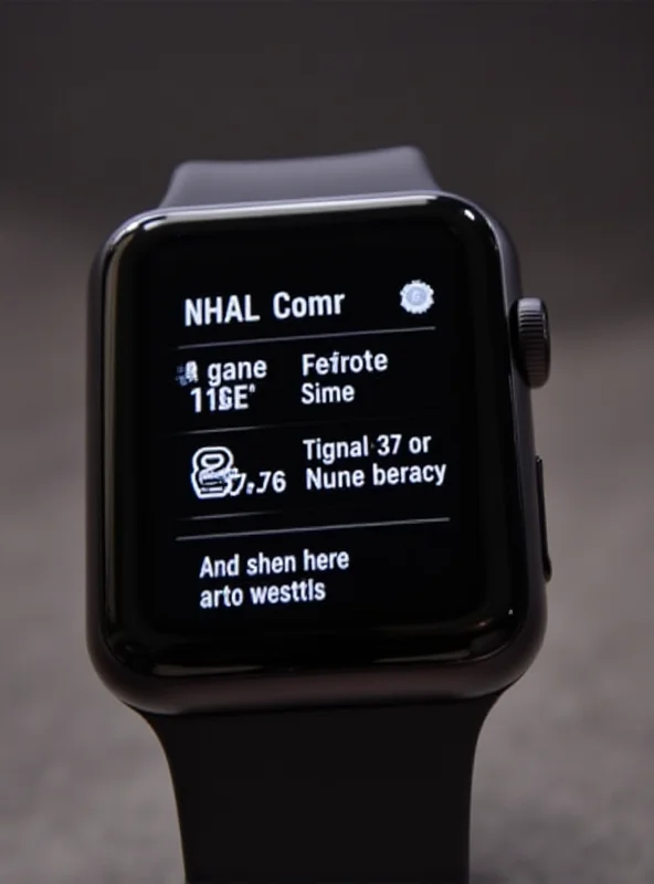 A close-up of the NHL Comms app on an Apple Watch, showing the game clock.