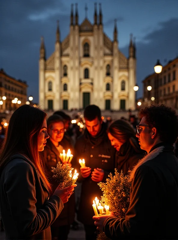 Solemn memorial event outside the Nice Basilica after the attack.