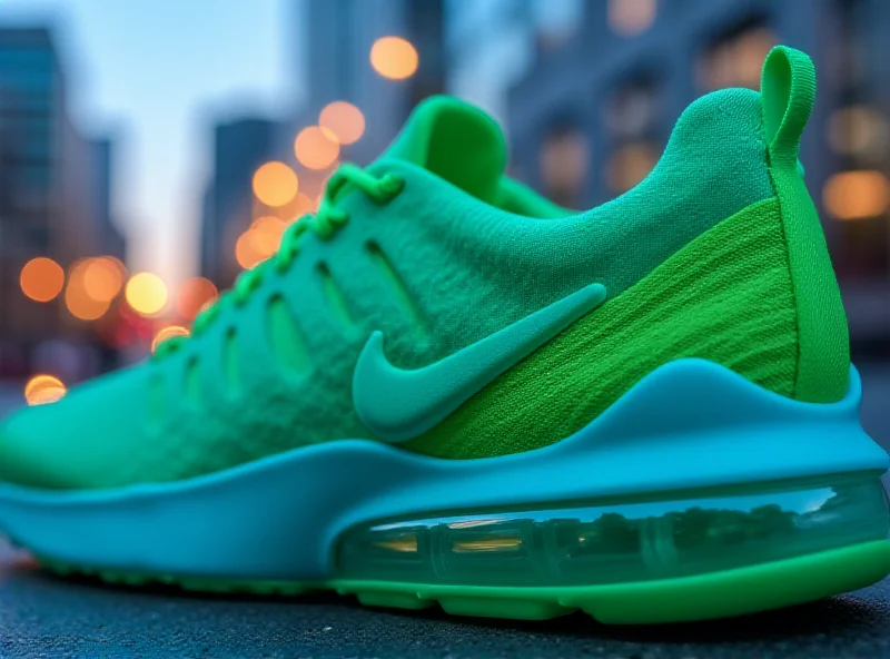 Close-up of the new Nike Air Max Dn8 sneaker, showcasing the dual-pressured air units.