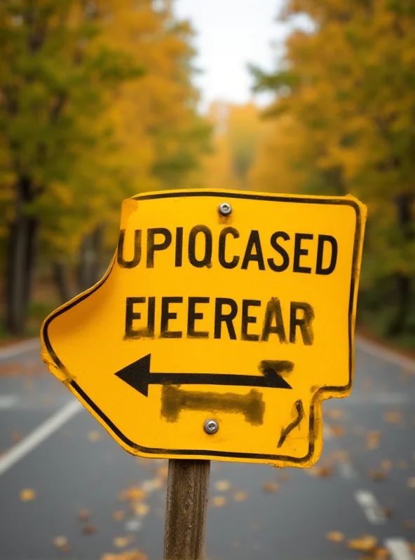 Road closed sign with detour arrow.