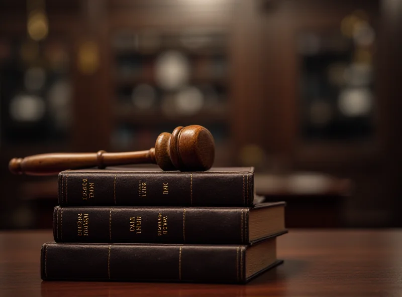 A gavel resting on a stack of legal books, symbolizing the upcoming trial.