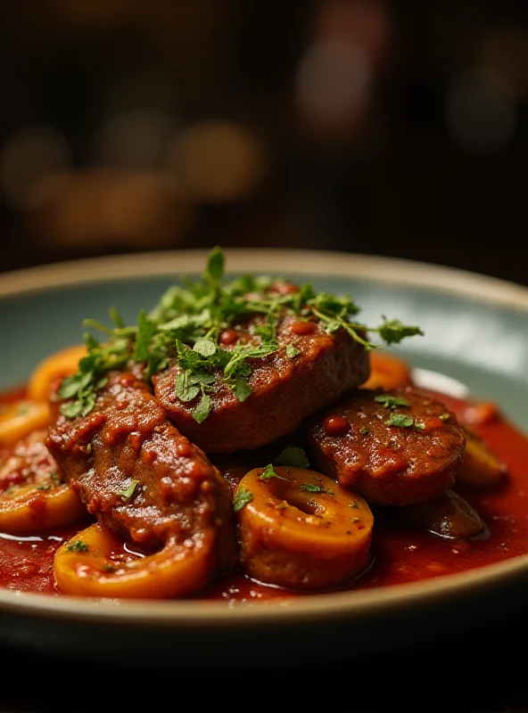 A cooked nutria dish being served.