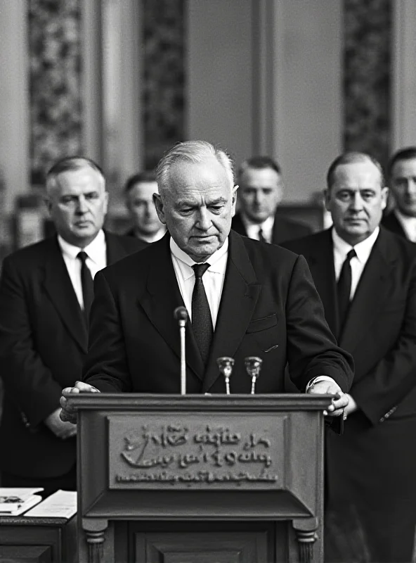 A black and white image showing the signing of the Israeli declaration of independence in 1948.