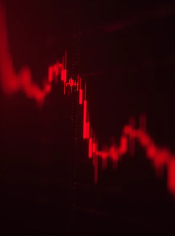 A downward trending stock chart with the Nvidia logo superimposed, symbolizing a drop in stock price.