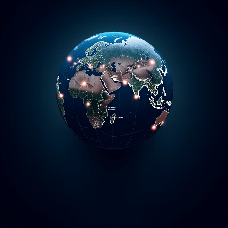 A stylized representation of global connectivity, with lines connecting various countries, including the US and India, symbolizing legal and technological connections.