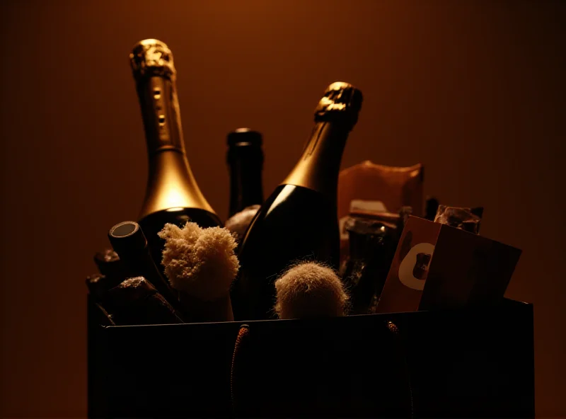 Luxurious gift bag overflowing with high-end items