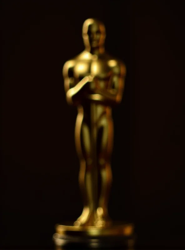 Close-up of a golden Oscar statuette