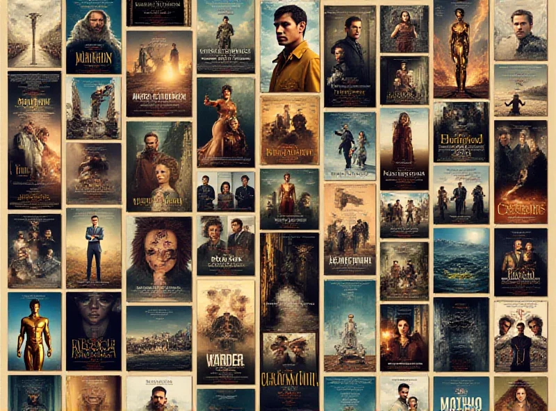 A collage of movie posters for films nominated for the 2025 Oscars.