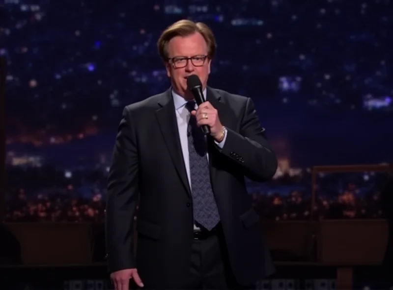 Conan O'Brien on stage performing standup comedy