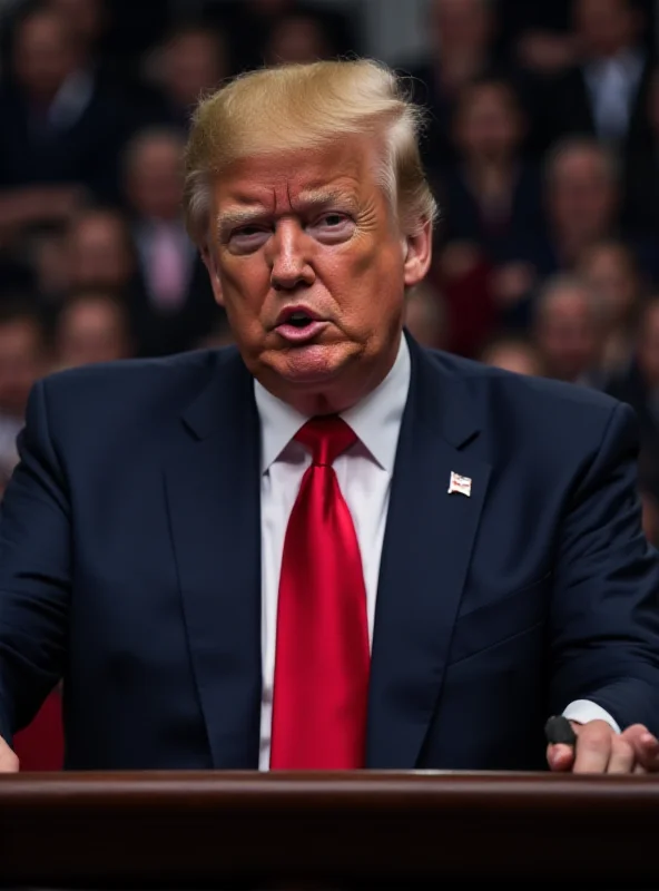 Image of Donald Trump speaking at a podium.