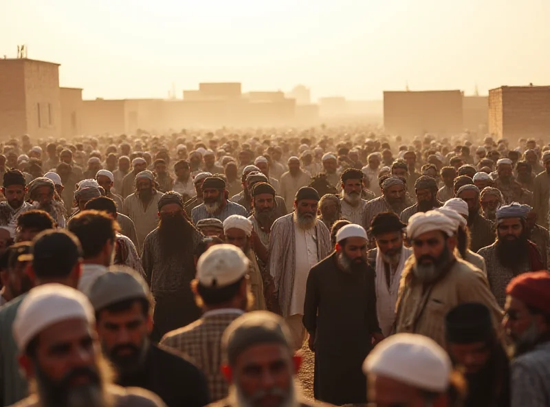 Mourners attending a funeral in Pakistan