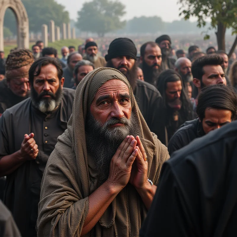 Image of Pakistani citizens mourning the victims of a suicide bombing.